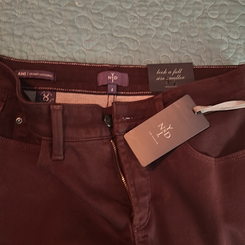 NYDJ BURGUNDY SKINNY LEGGING JEANS SIZE4 NWT - Picture 2 of 3